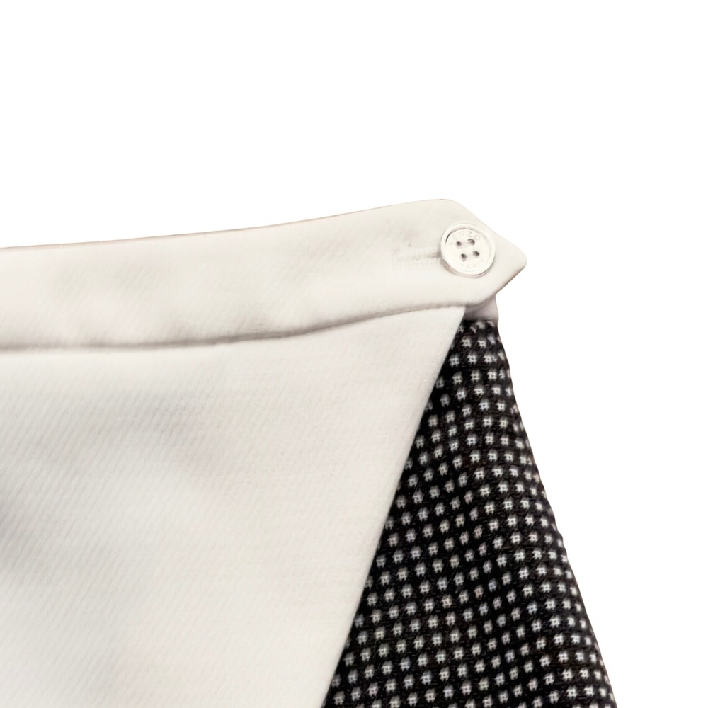 Kenzow Paris Women's Asymmetrical Wrap Mini Skirt White Black Check FR36 US 4 - Picture 4 of 14
